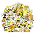 50Pcs Cartoon Yellow Bee Graffiti Stickers for Laptop Skateboard Car Bee Vinyl Sticker