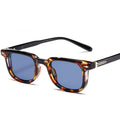 Custom Logo Fashion Vintage Men Leopard Shades Sun Glasses UV400 Rivets Square Sunglasses for Women