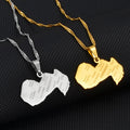 Manufacturer Enamel Stainless Steel Paraguay Map Charm Necklace 18K Gold Plated Enameled Paraguayan Map Pendant Chain Necklace