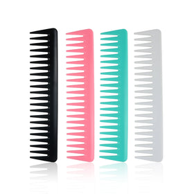 Manufacturer Salon Classic Plastic ABS Anti-static Steel Teeth Wide Tooth Hair Cutting Comb Detangling Curly Brush Styling Tools