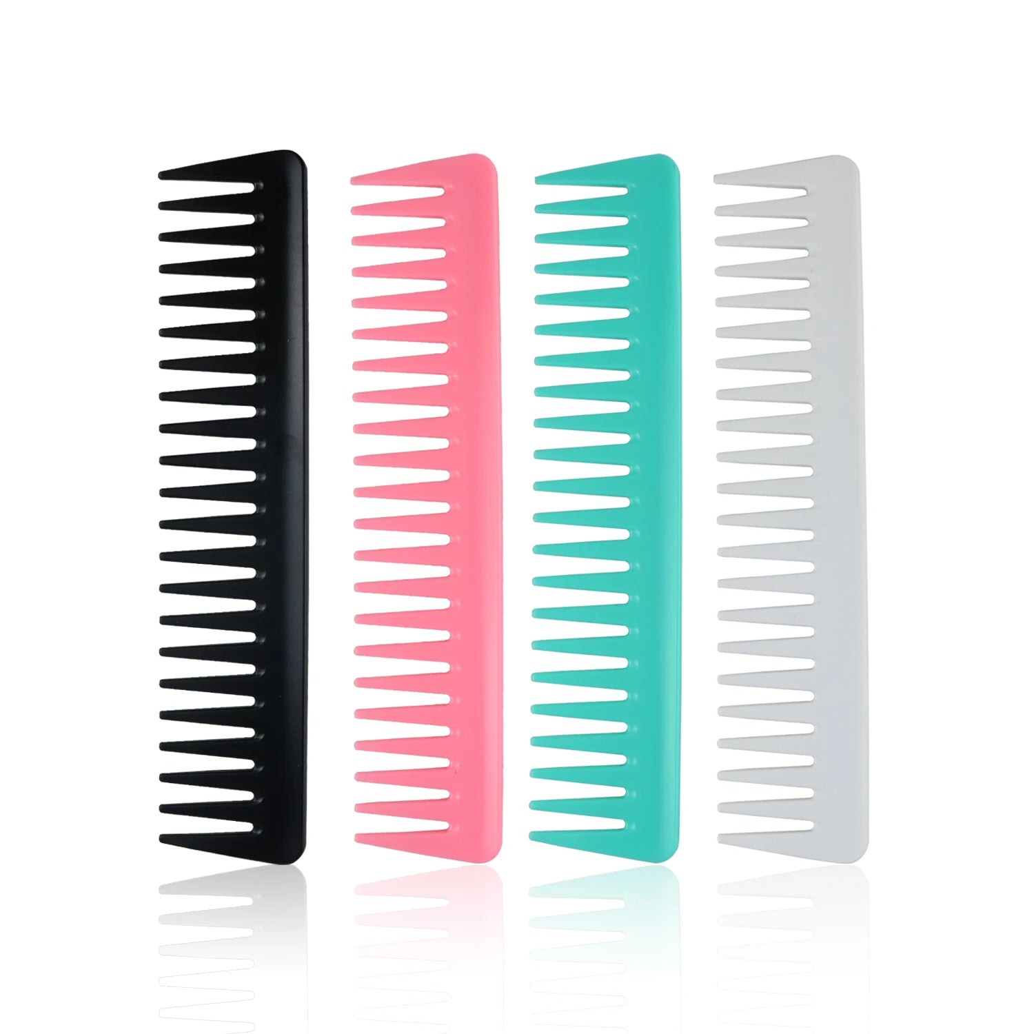 Manufacturer Salon Classic Plastic ABS Anti-static Steel Teeth Wide Tooth Hair Cutting Comb Detangling Curly Brush Styling Tools