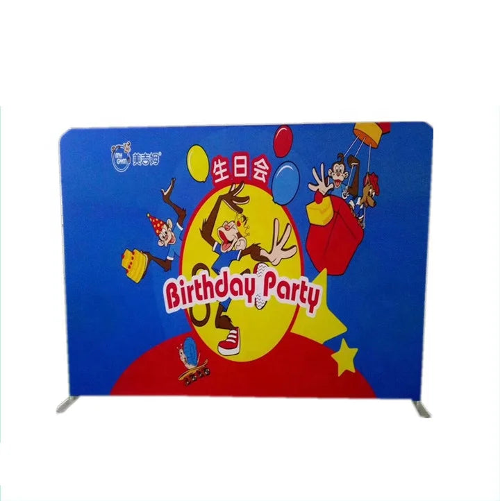 Factory Price Custom Printed Tension Fabric Exhibition Backdrop with 10ft Aluminum Stand Display for Trade Shows Advertising