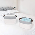 Easter Baskets Decorative Woven Cotton Rope Storage Baskets With Leather Handles Chalk Tags