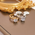 18K Silver Gold Plated Women Girl Rings Designs Star Zircon Enamel Knuckle Chain Stainless Steel Ring