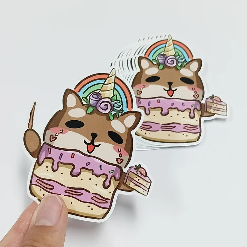 UV Printing Anti-UV Waterproof Adhesive Vinyl Cartoon Die Cut Custom Shapes Sticker Company Logo Label Stickers