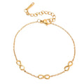 Minimalist Stainless Steel Delicate Gold Chain Charm Bracelet Women's Non-fading Dainty Infinity Symbol Bracelet for Women