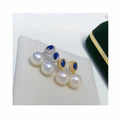 E1087 8-9mm DIY Natural Freshwater Pearl Charm Earrings Mounting Accessory 925 Sterling Silver Gold Plated  Jewelry for Women