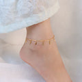 Brand New Fashion 18k Gold Plated Handmade Chain Gold Leaf Pendant Summer Anklets Chain Jewelry Anklet