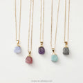 Aliexprss Natural Stone Necklace Rough Stone Pendant Crystal Jewelry Accessories Birthstone