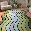Modern Light Luxury Style Area Rug Green Gradient Rectangle Carpet Abstract Gray Indoor Rug Play Mat