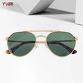Wholesale Luxury Women's Sunglasses UV Protected with Gold and Tortoiseshell Metal Frame Tac Lenses Vintage Fashion Style