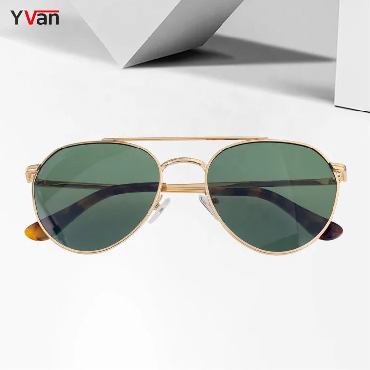 Wholesale Luxury Women's Sunglasses UV Protected with Gold and Tortoiseshell Metal Frame Tac Lenses Vintage Fashion Style