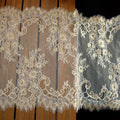 Eyelash Lace Trimming Flower Big Eyelash Lace Fabric Floral Pattern Lace Trim Trims Nylon Gold Colour