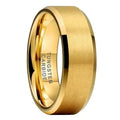 Sanlan Jewelry 8mm Wholesale Fashion Engagement Wedding Band Beveled Edges Gold Plated Tungsten Carbide Ring for Men Women