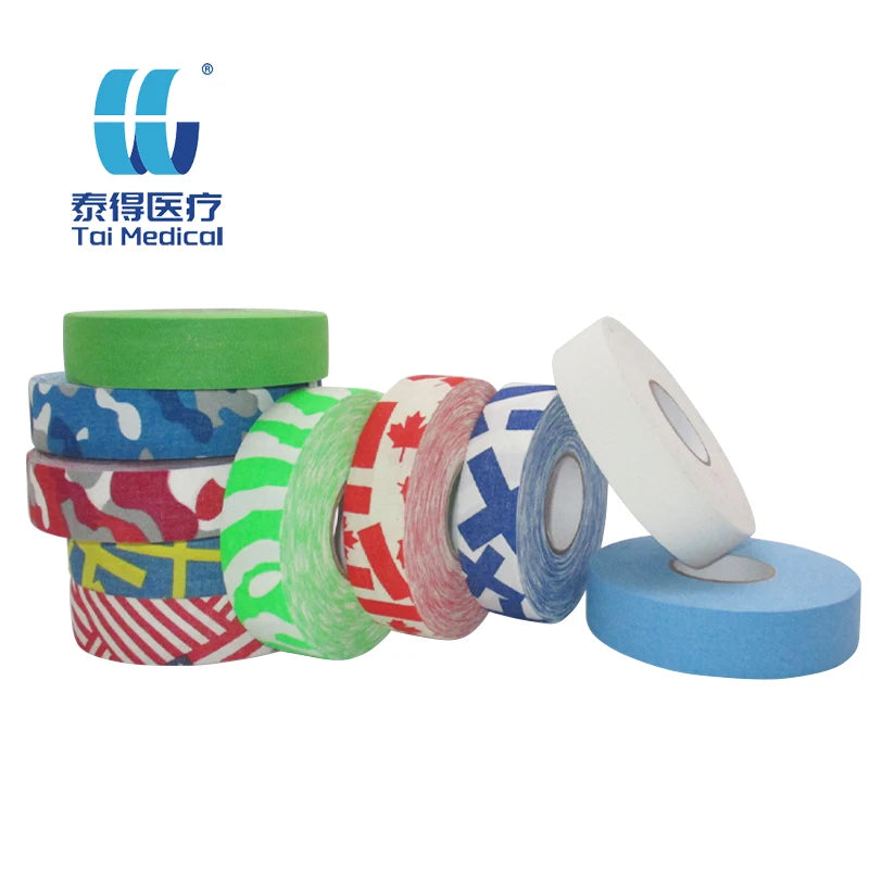 Customizable 2.5cm*25m High Adhesive Wear-Resistant Elastic Sports Tape for Hockey Stick Muscle Support Unisex Print Pattern
