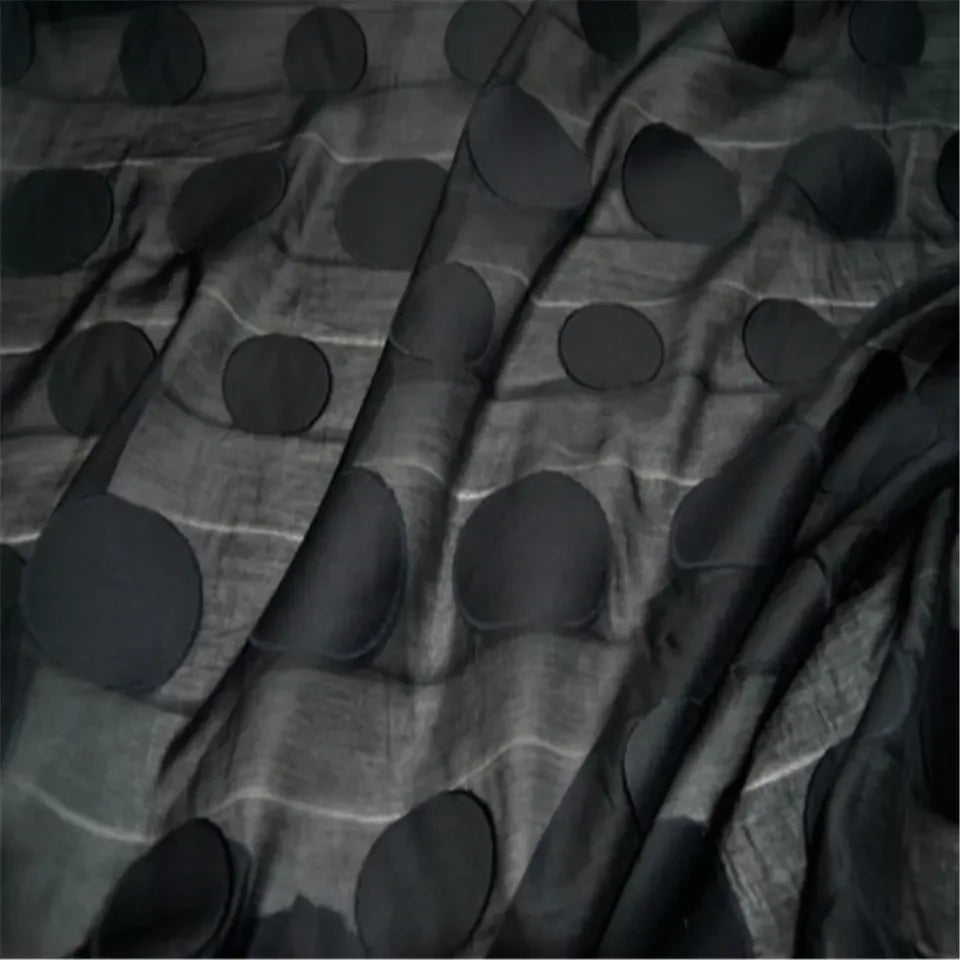 Solid Color Fashion Modern Abstract Classic Circle Dot Design Silk Cotton Jacquard Fabric for Lady Spring Graceful Dress