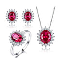 Newest Jewelry Set Fashion Jewellery Wedding Bridal Jewelry Set 925 Sterling Silver Nano Gemstone Engagement Opp Bag Women's
