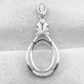 Sterling Silver 12*16mm Semi Mount Pendant Empty Frame Blank Support Setting S925 Base Holder Without Center Stone for DIY Inlay