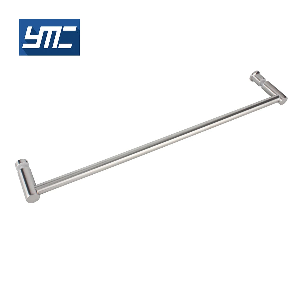 Modern Square Double Sided Long Lever Stainless Steel 304 Glass Door Handle Tempered Glass for Bathroom Hotel Use Easy
