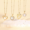 Luxury Stainless Steel Gemstone Heart Crystal Pendant Necklace 18K PVD Gold Plated Hypoallergenic Trendy Styling for Engagement