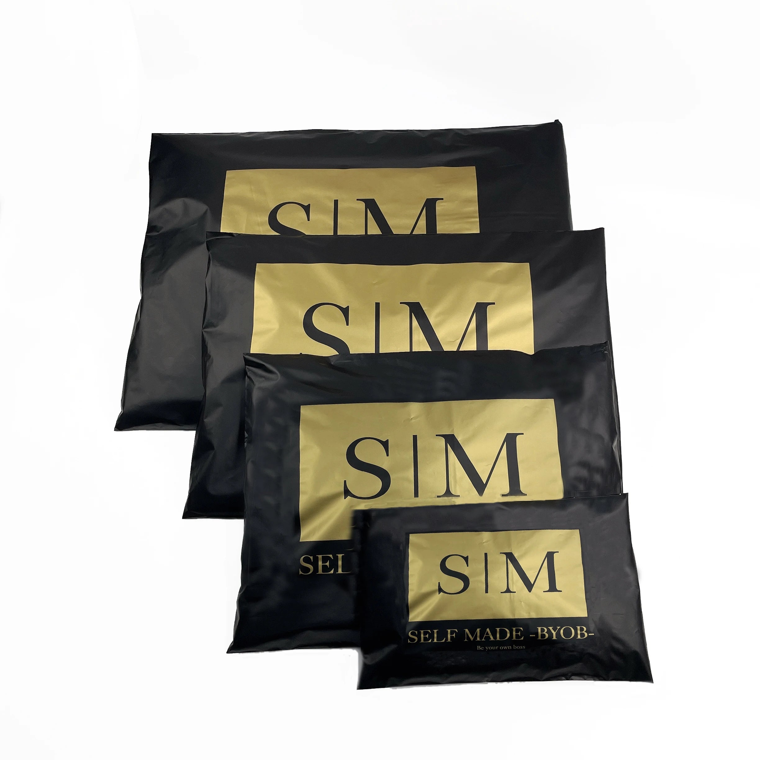 6x9/10x13/12x15/14x19inch Luxury Gold logo Shipping Poly Mailer Custom Printed Matte Black Mailing Bags for Sandals
