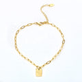 Trendy Jewelry Anklets Stainless Steel Foot Jewelry Gold Plated Jewelry Anklets Square Good Lucky Charm Anklets With Letters
