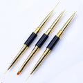 OEM Soft Nail Art Liner Brush Double Head Painting Brush with Lid