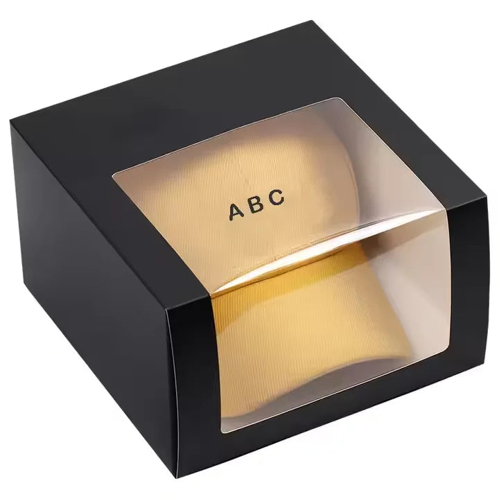 Custom Logo Paper Hat Packaging Baseball Cap Gift Box with PVC Clear Window