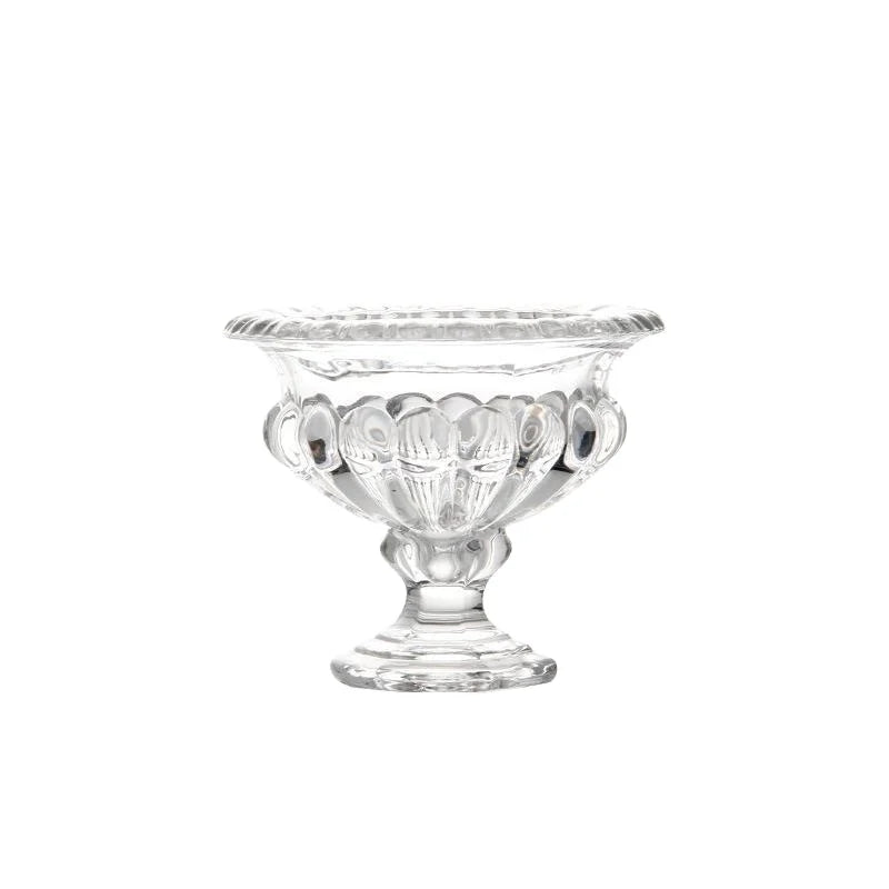 French Modern Light Luxury Thickened Crystal Glass Wedding Vase with High Foot Bud Design for Home Decoration