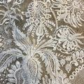 Sparkling Glitter White Wedding Dress Lace Fabric With Luxurious Crystals 3D Embroidered Bead Lace Fabric