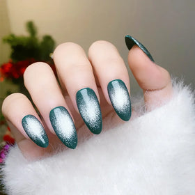 Custom Logo 24pcs Gel Press on Nails Gel Fake Nails Wholesale Thick Cat Eye Nails Press on Tips With Glue