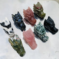 Natural Polished Healing Gemstone Skulls Crystals Dragon Head Skulls for Home Decoration