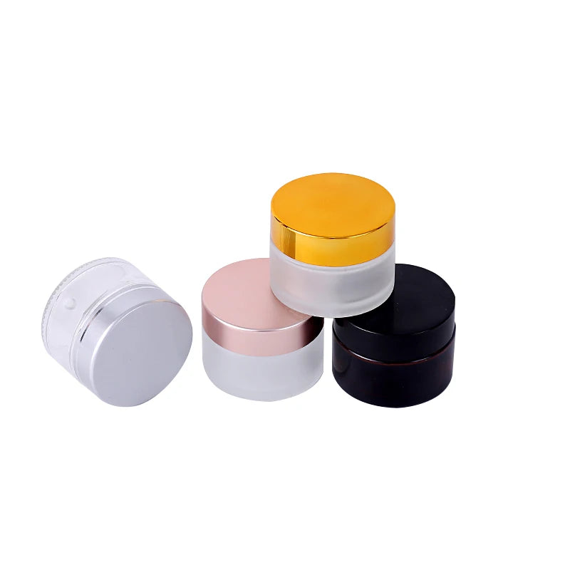 30ml 50ml 100ml Eco Friendly Empty Cosmetic Container Set Skincare 5 Gram 10g 50g 100g Frosted Cosmetic Glass Cream Jar
