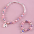 2021 Hot Unicorn  Pendant Necklace Bracelet Set Resin Acrylic Children Beads Animal Cartoon Unicorn Kids Necklace Jewelry