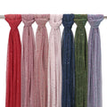 New Gold and Silver Sequined Polyester Headscarf Solid Color Simple Design Long Hijab Scarf for Women