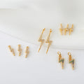 Fashion Mini Tiny CZ Thunder Lightning Pendant Brass 14K Gold Plated Lightning Pendant Charms Jewelry Making Accessories