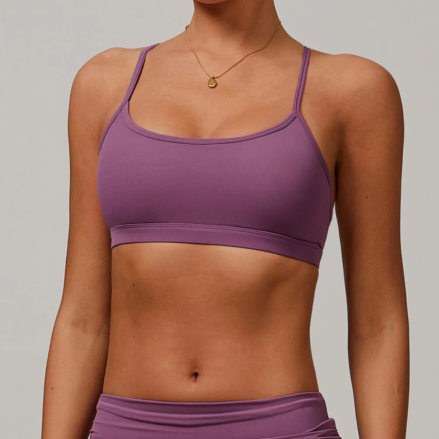 Fitness Yoga Clothing Outer Wear Nude Feeling Quick Drying Sports Bra Thin Straps Yoga Bras with Removable Pads