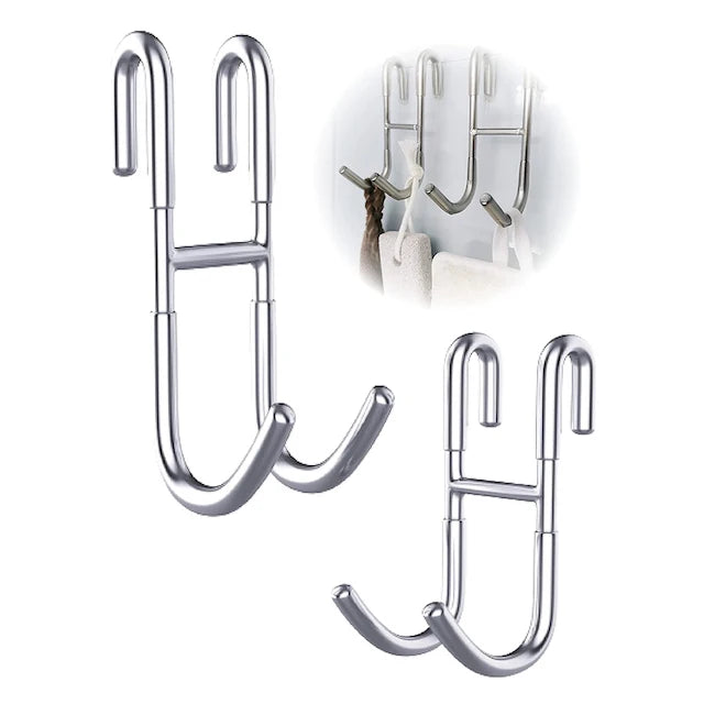 Wholesale 304 Stainless Steel Over Shower Glass Door Hook Shaver Squeegee Towel Robe Bathing Suits Heavy Duty Hangers