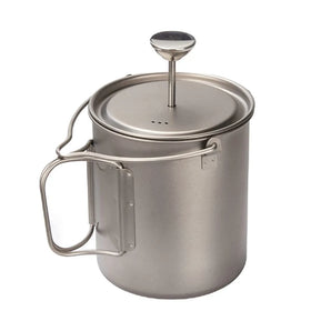 Outdoor Coffee Maker 750ml Cup Titanium French Press Camp Cooking Pot