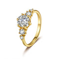 1 Carat Fine Jewelry Moissanite Cluster Cut S925 Sterling Silver Engagement and Wedding Rings for Women Gift Idea