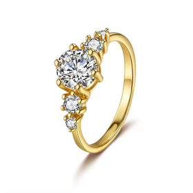 1 Carat Fine Jewelry Moissanite Cluster Cut S925 Sterling Silver Engagement and Wedding Rings for Women Gift Idea