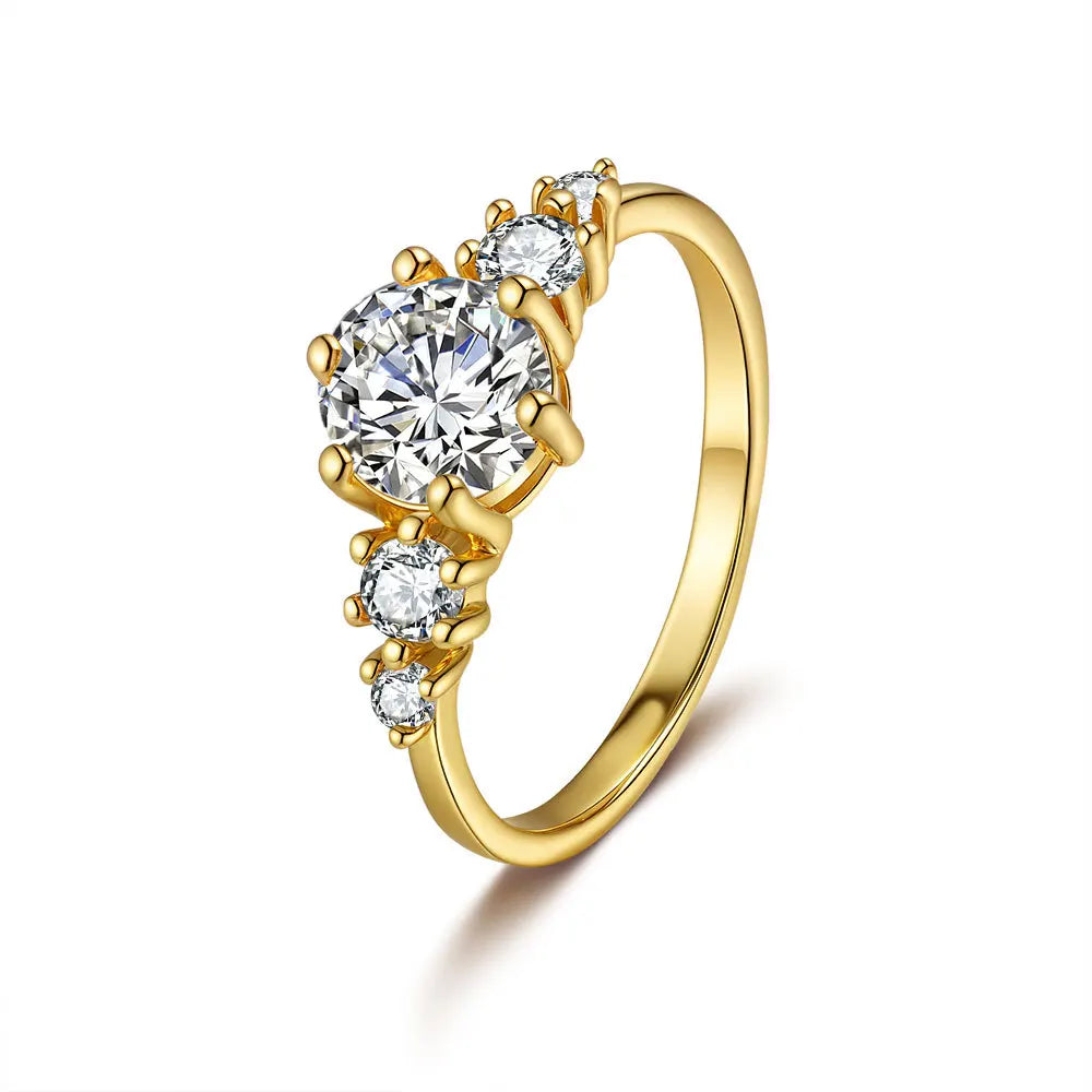 1 Carat Fine Jewelry Moissanite Cluster Cut S925 Sterling Silver Engagement and Wedding Rings for Women Gift Idea