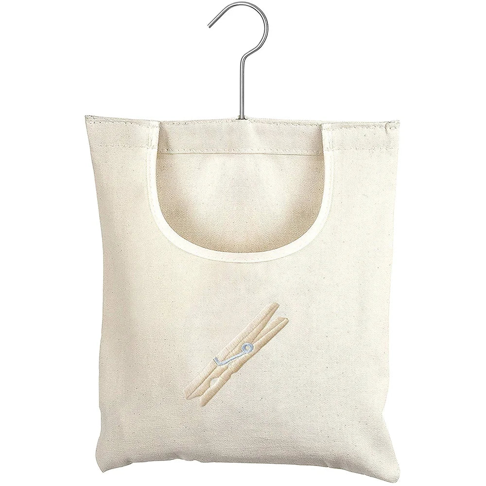Natural Cotton Canvas Clothespin Bag Hanging Clothes Pin Peg Holder Storage Bag