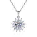 Light Luxury 925 Sterling Silver Flower 1Carat Moissanite Necklace Anniversary & Promise Gifts for Women