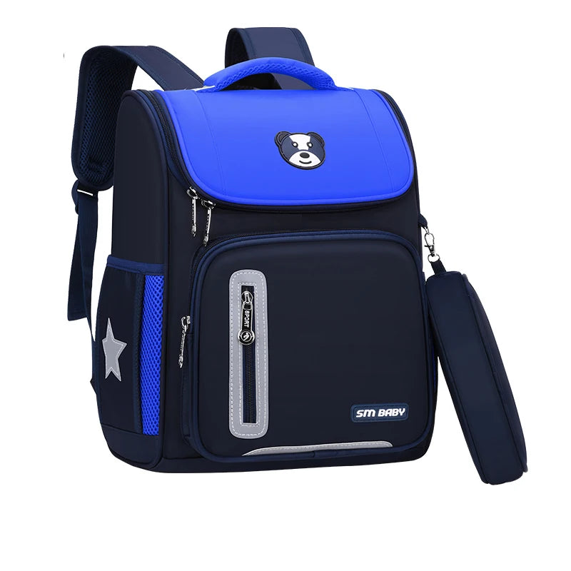 2021 New Primary School School Bag Boys and Girls Kindergarten to Sixth Grade Lightweight Spine Reduction Backpack Schoolbag