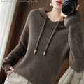 New Autumn Winter Women Warm Sweater Cashmere Wool Blend Pullover Hooded Collar Coat Casual Knit Thickening Jacket Tops Sweater