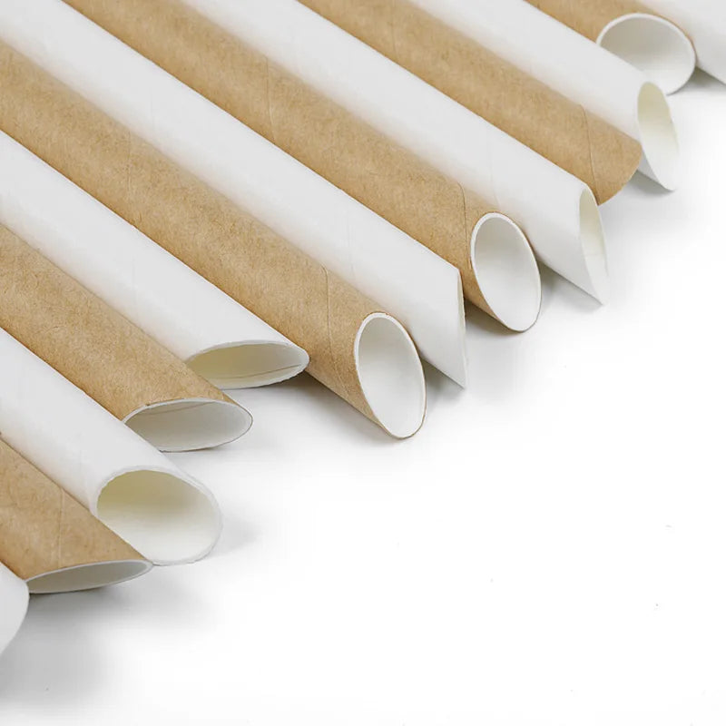 6mm*230mm Paper Straw for Drinking Top Quality Manufacturers Kraft Straws Plain White Paper Narrow-tip Straw