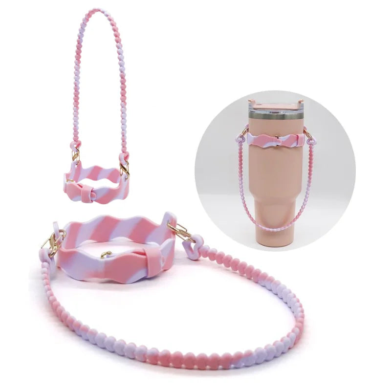 New Design Versatile  Silicone Water Bottle  Bottle Holder and Sling for Stanley 8-40 OZ Cup Water Bottle Handle Carrier Strap