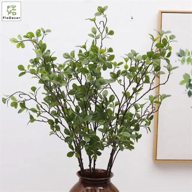 Hot Sale Artificial Milan Branch Leaves Long Greenery Plant for Wedding Party Home Table Decoration