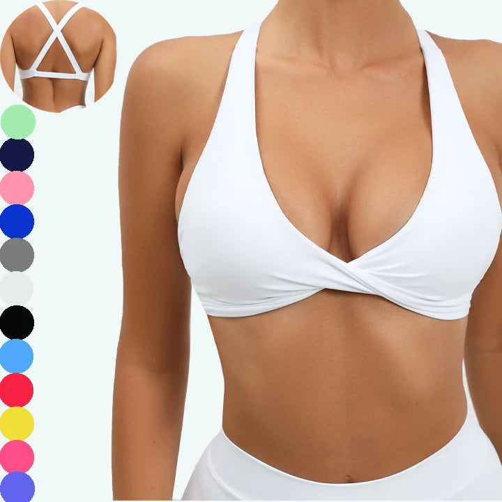 High Quality Womens Sexy Naked Feeling Breathable Tight Workout Yoga Fitness Training Wear Gym Sport Bra MegaBDM